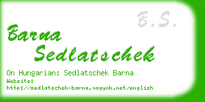 barna sedlatschek business card